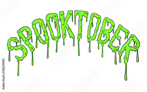 Spooktober. Halloween October pun hand lettering design. Vector illustration for t shirt design, poster, icon, web design