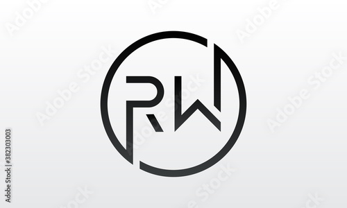 Initial rw letter logo with creative modern business typography vector template. Creative letter rw logo design.
