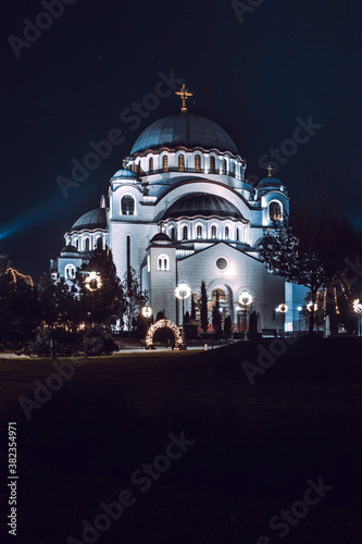 Cathedral of Saint Sava at evening, Belgrade, Serbia 