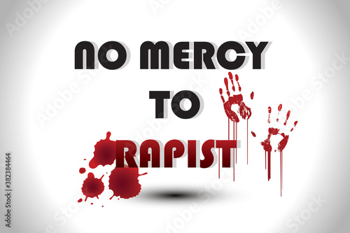 Hathrs rape case Utter Pradesh, india. poster, no mercy to rapist vector illustration stock image.