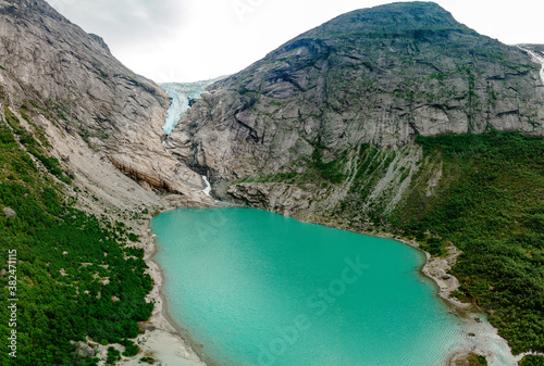 Briksdalsbreen is a glacier arm of Jostedalsbreen,Briksdalsbre, Norway