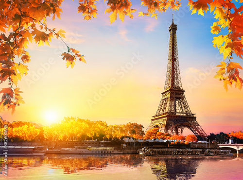 Eiffel Tower in sunrise time