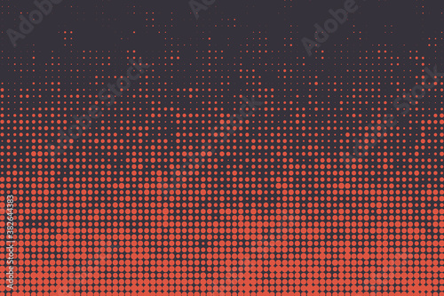 Abstract background pattern made with halftone circles / dots. Modern, simple vector art in orange color.