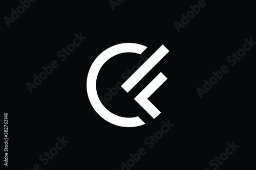 Minimal Innovative Initial CF logo and FC logo. Letter C F FC CF creative elegant Monogram. Premium Business logo icon. White color on black background