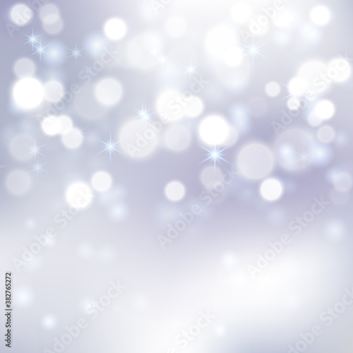 abstract bokeh and star light on blue, purple ,grey gradient background vector illustration