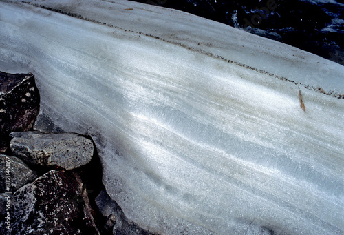 Ice Stratigraphy, Blackstone River, Yukon Territory, Canada