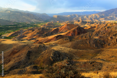 Yeghegis river valley at sunset