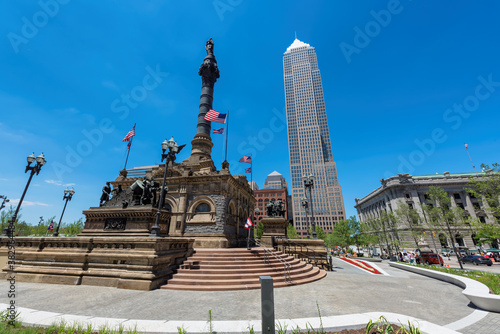 Soldiers' and Sailors' Monument in sunny summer day in Cleveland, OH, USA