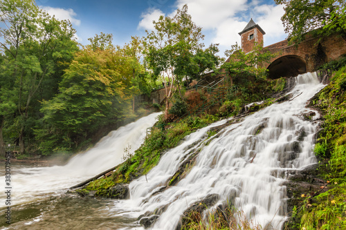 Waterfalls of Coo. Tourist attraction in the Ardennes, Belgium.