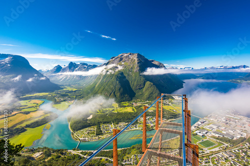 Rampestreken in Andalsnes, Norway. A famous tourist viewpoint