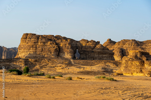 Vessel vase shape rock in Al Ula, western Saudi Arabia