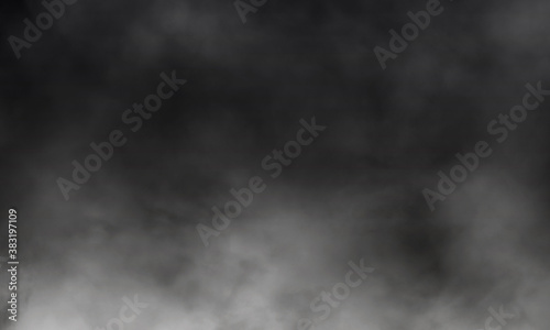 Abstract white smoke on black color background