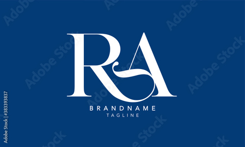 Alphabet letters Initials Monogram logo RA, AR, R and A