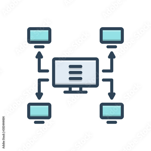 Color illustration icon for multicast