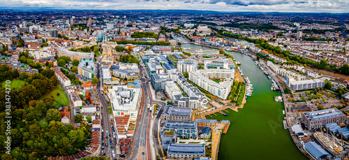 Aerial panorama of the city of Bristol