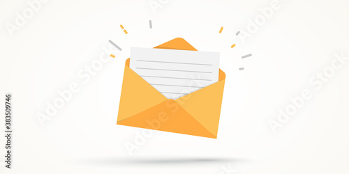 Vector mail envelope on white background