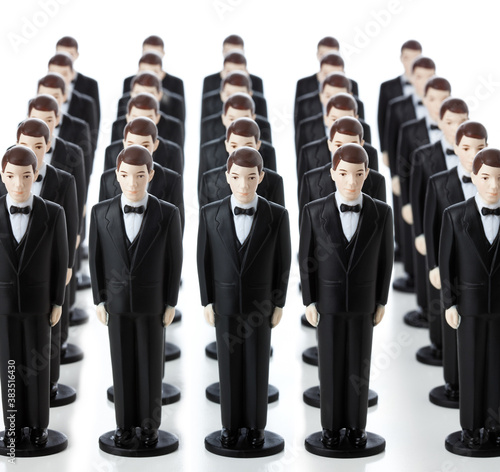 An Army of Repetative Clones of White Coprorate Men Concept