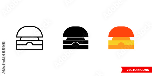 Buzzer icon of 3 types color, black and white, outline. Isolated vector sign symbol.