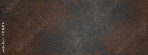 Grunge rusty dark metal stone background texture banner panorama