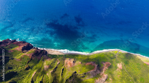 Aerial Kalalau Valley, Na Pali Coast State Wilderness Park