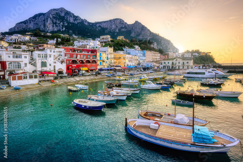 Marina Grande port on Capri Island, Italy