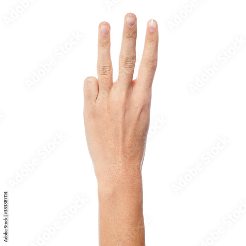 Woman hand showing three count