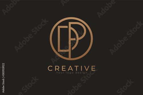 Abstract initial letter D and P logo, usable for branding and business logos, Flat Logo Design Template, vector illustration