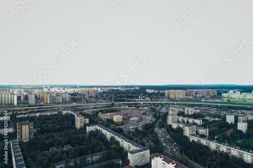Aerial Townscape of Saint Petersburg City. Kalininsky District 