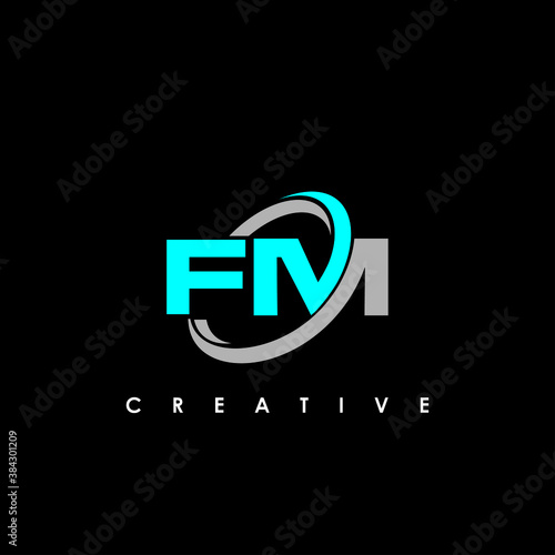 FM Letter Initial Logo Design Template Vector Illustration 
