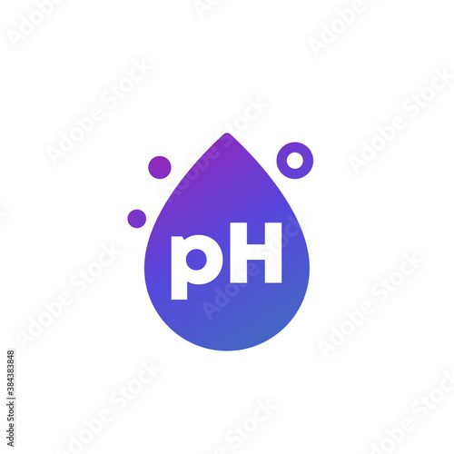 ph icon with a drop, vector