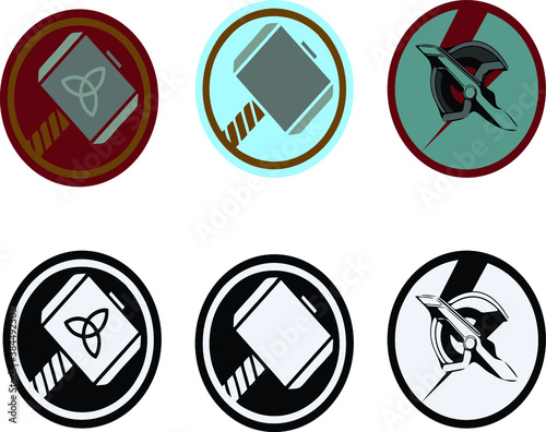 set of icons logo Thor