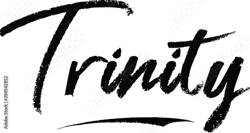 Trinity-Female name Modern Brush Calligraphy on White Background