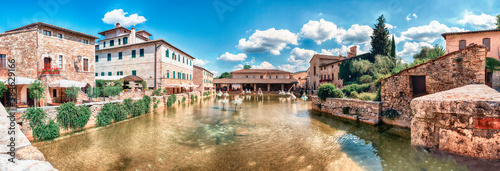 Medieval thermal baths in the town of Bagno Vignoni, Italy