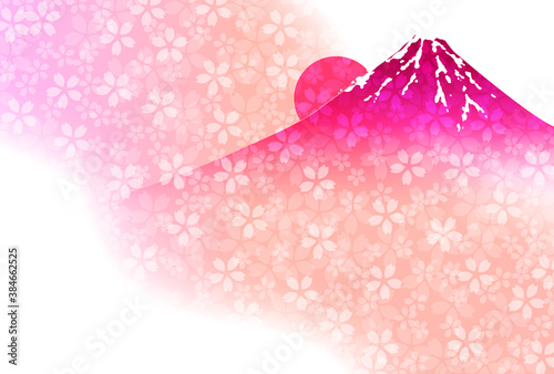 富士山 和柄 年賀状 背景