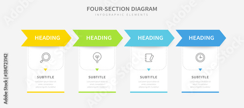 Four section diagram infographics