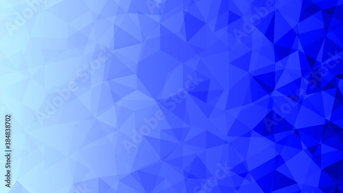 Abstract background concept. Low poly. Smooth transition from light to dark blue. The triangles that form the texture.