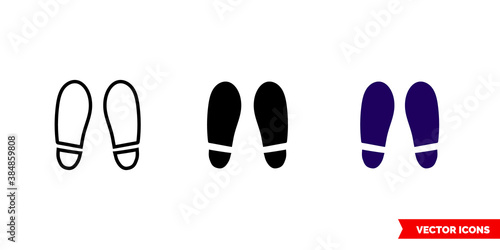 Shoes icon of 3 types color, black and white, outline. Isolated vector sign symbol.