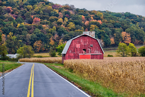 Fall foliage in Ohio during the month of October. 