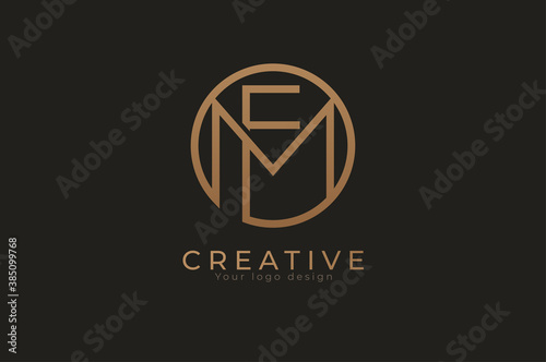 Abstract initial letter F and M logo, usable for branding and business logos, Flat Logo Design Template, vector illustration 