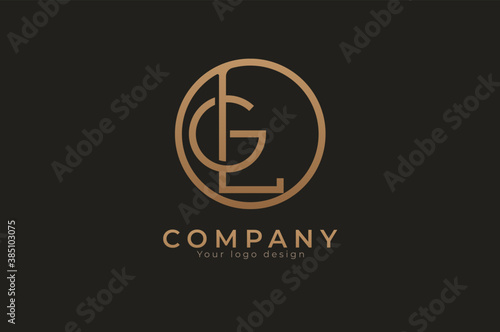 Abstract initial letter G and L logo, usable for branding and business logos, Flat Logo Design Template, vector illustration