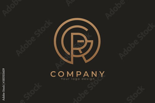 Abstract initial letter G and R logo, usable for branding and business logos, Flat Logo Design Template, vector illustration