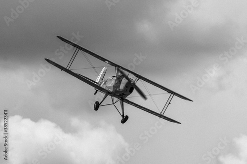 Barcelna, Spain; August 6, 2017: Very old classic and historic air plane. bu 131