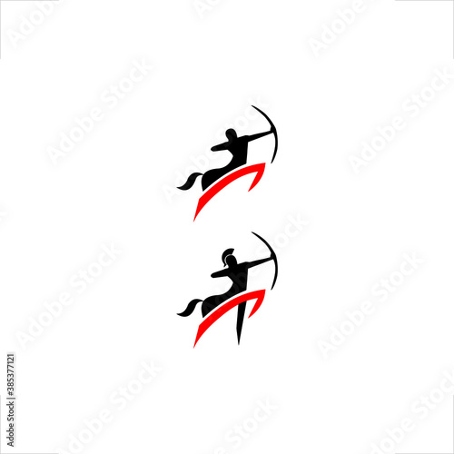 centaur logo archer jump design