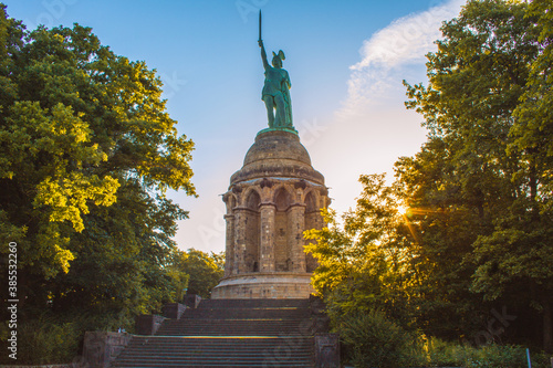 Hermannsdenkmal. Hermann Monument is the highest statue in Germany. It's located in the Teutoburg Forest, North Rhine Westphalia