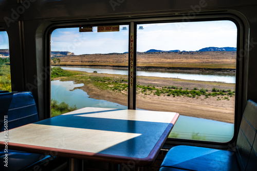 View from the dining car on an eastbound Amtrak