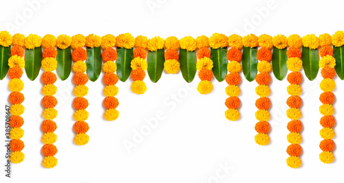 Marigold Flower rangoli Design for Diwali Festival , Indian Festival flower decoration