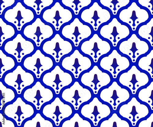 blue and white Chinese pattern vector