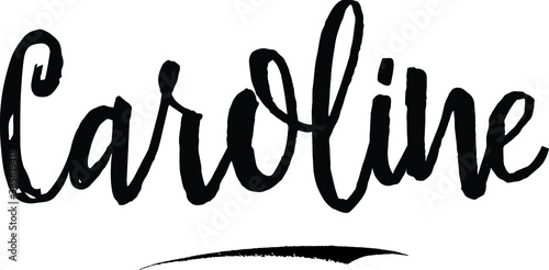  Caroline-Female name Modern Brush Calligraphy on White Background