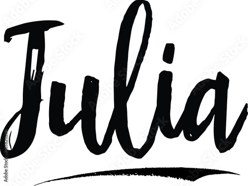 Julia-Female name Modern Brush Calligraphy on White Background