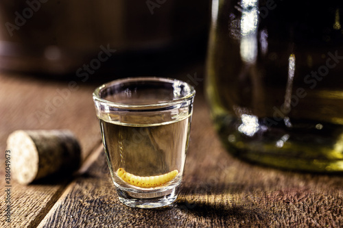 Mezcal (or mescal) is commonly known as "Mexican tequila with larva", with larvae of the gusano insect at the bottom of the bottle. Drink with hallucinogenic and aphrodisiac properties.